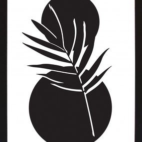 Rámovaný obraz Čiernobiela rastlinná abstrakcia II, 24x30 cm
