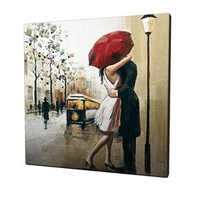 Obraz na plátne Red umbrella kiss KC042 45x45 cm