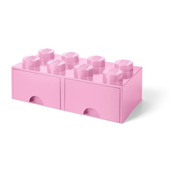 Svetloružový úložný box s dvoma zásuvkami LEGO®
