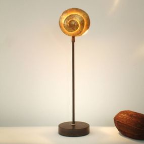 Holländer Stolná lampa Slimák zlatý zo železa, Obývacia izba / jedáleň, kov, G4, 20W, K: 35cm
