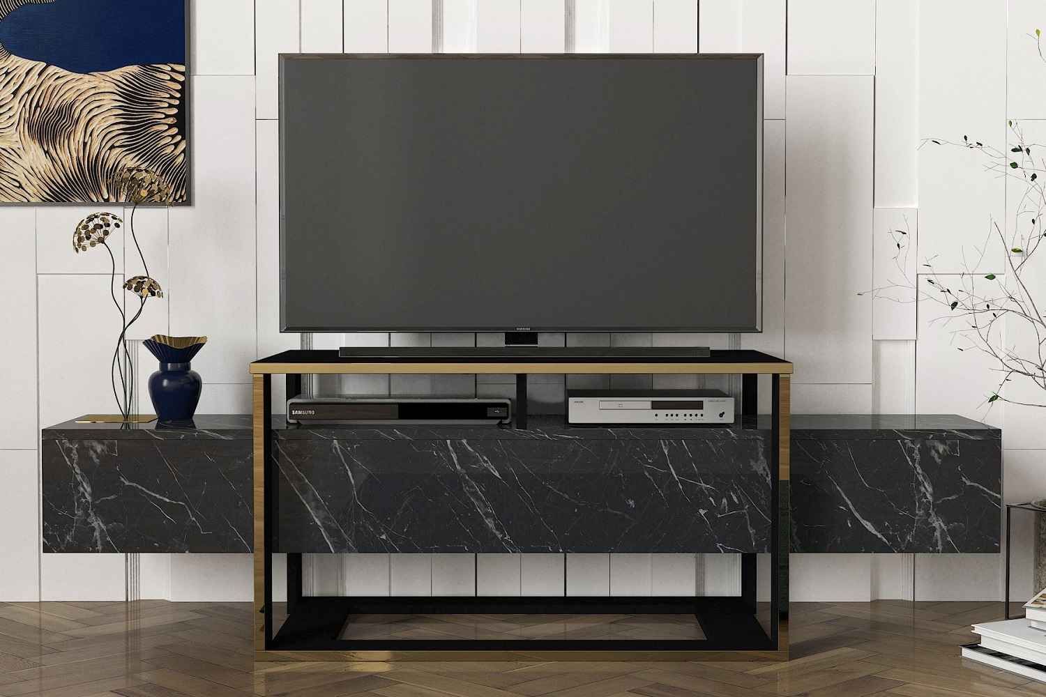 Sofahouse Dizajnový TV stolík Olivera 160 cm čierny