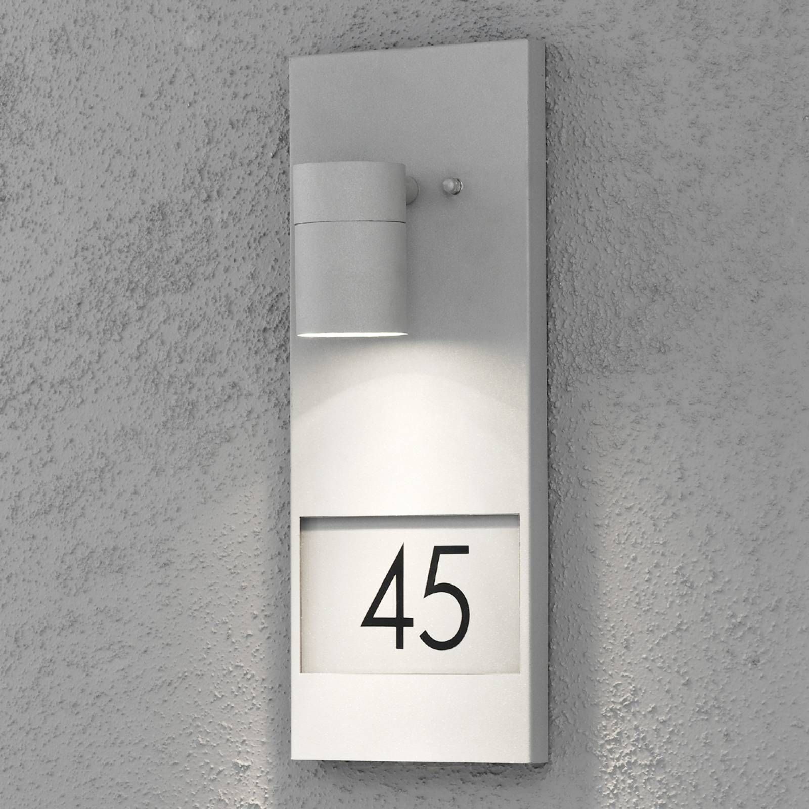 Konstsmide Svietidlo na domové číslo Modena 7655, sivé, GU10, 35W, L: 16 cm, K: 41cm