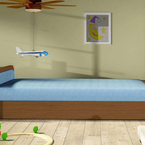 Jednolôžková posteľ (váľanda) s úložným priestorom Pinerolo 80 L - svetlomodrá