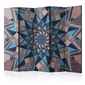 Artgeist Paraván - Star Mandala (Brown-Blue) II [Room Dividers]