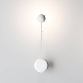 Vibia Pin – nástenné LED svietidlo v bielej, Obývacia izba / jedáleň, hliník, zamak, polykarbonát, oceľ, 4.5W, Energialuokka: E, L: 10 cm, K: 40cm