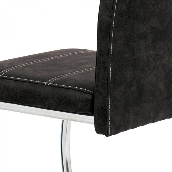 Autronic -  Jedálenská stolička HC-483 BK3 čierna látka v dekore vintage kože
