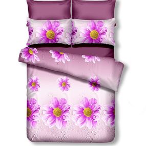 Obojstranná posteľná bielizeň z mikrovlákna DecoKing Gerdia ružovo-fialová