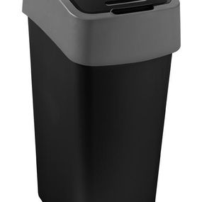 Kôš Curver® PACIFIC FLIP BIN 45L, 37,6x29,4x65,3 cm, čierno/šedý, na odpad