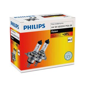 SADA 2x Autožiarovka Philips VISION 12342PRC2 H4 P43t-38/60W/55W/12V 3200K