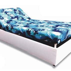 Jednolôžková posteľ (váľanda) 90 cm Darina (Biela koženka + Elvis 2)