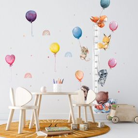 Meter na stenu pre deti - Lietajúce zvieratká a balóny