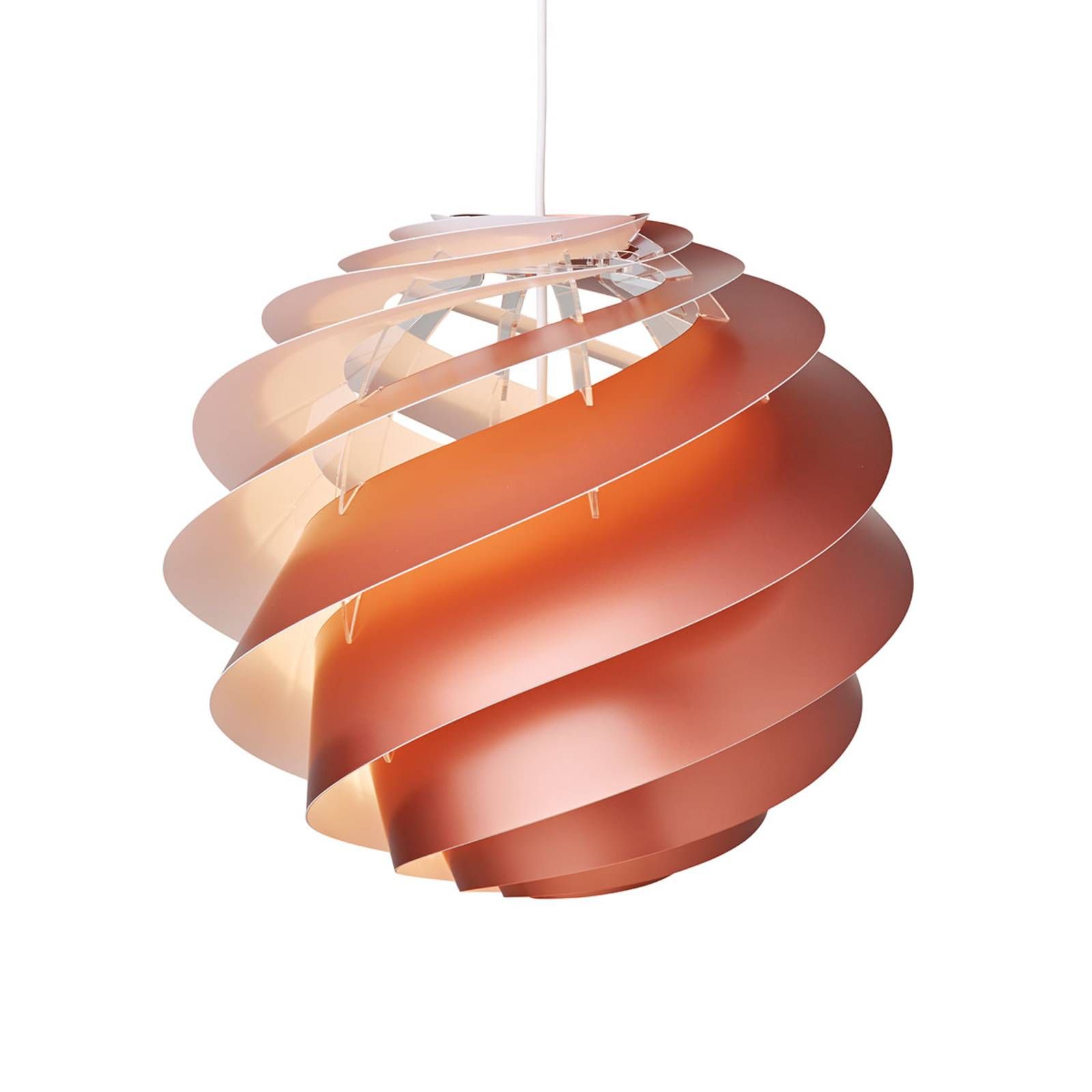LE KLINT Swirl 3 Medium – závesná lampa v medenej, Obývacia izba / jedáleň, plast, E27, 40W, K: 35cm