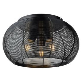 Brilliant Stropné svietidlo Sambo klietkové tienidlo, čierne, Obývacia izba / jedáleň, kov, E27, 60W, K: 23cm