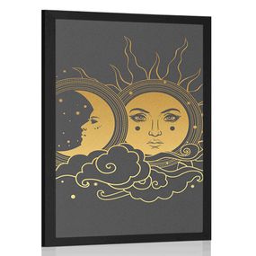 Plagát harmónia slnka a mesiaca - 30x45 black