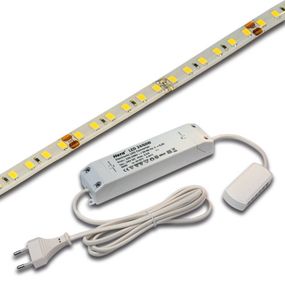 Hera LED pásik Basic-Tape S, IP54, 4 000K, dĺžka 500 cm, Obývacia izba / jedáleň, plast, 40W, Energialuokka: F, P: 500 cm, L: 0.8 cm, K: 0.6cm