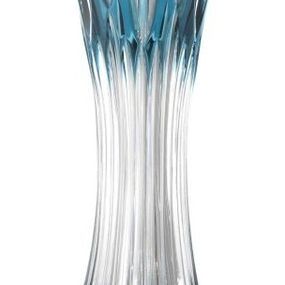 Krištáľová váza Flame, farba azúrová, výška 205 mm