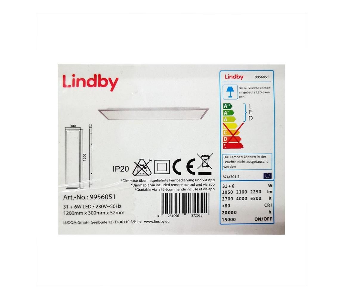 Lindby - LED RGB Stmievateľné stropné svietidlo KJETIL LED/37W/230V Wi-Fi Tuya +DO