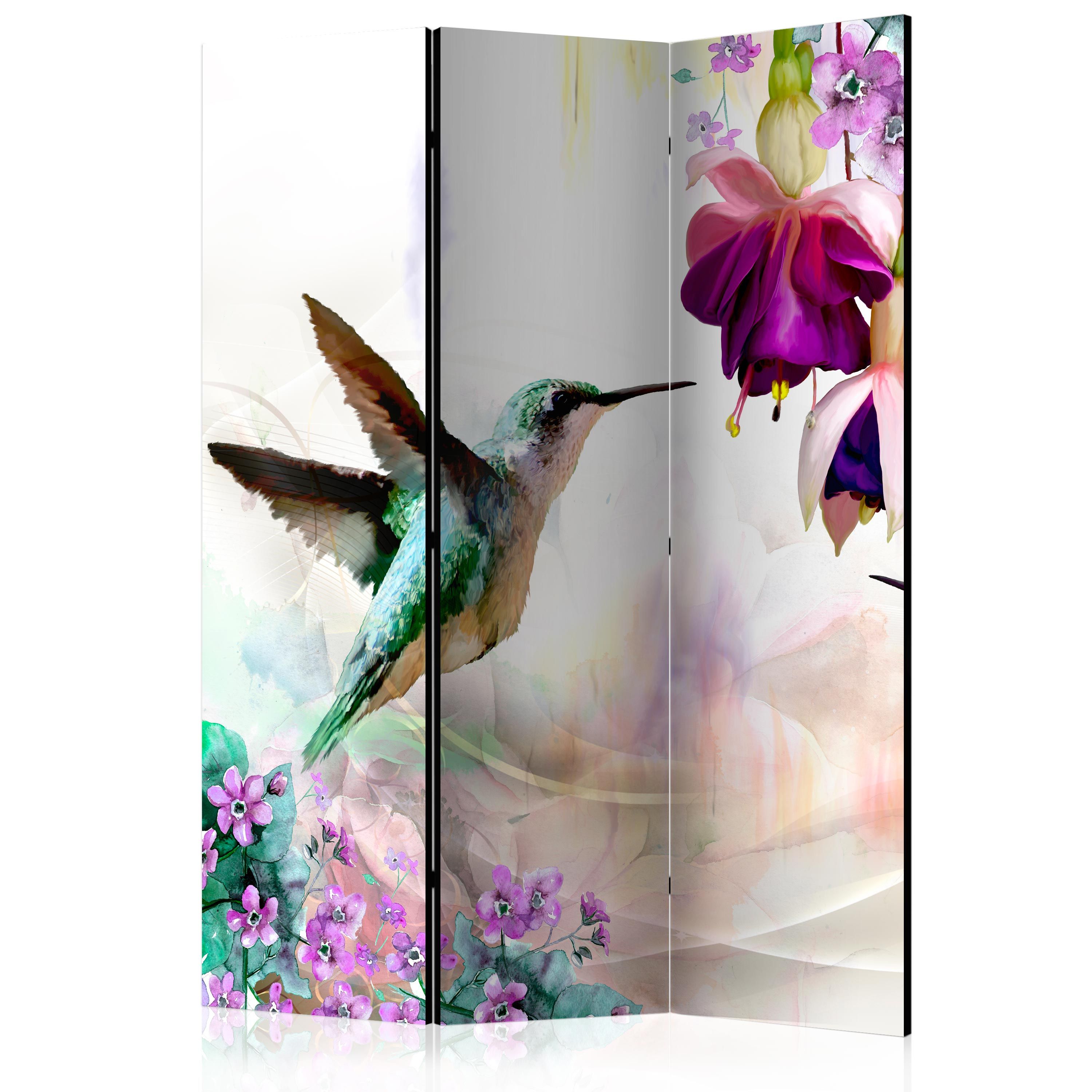 Artgeist Paraván - Hummingbirds and Flowers [Room Dividers]