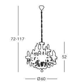 austrolux by Kolarz Visiaci luster Valerie, mosadz, dvanásť-plameňový, Obývacia izba / jedáleň, kov, akryl, krištáľ, E14, 40W, K: 52cm