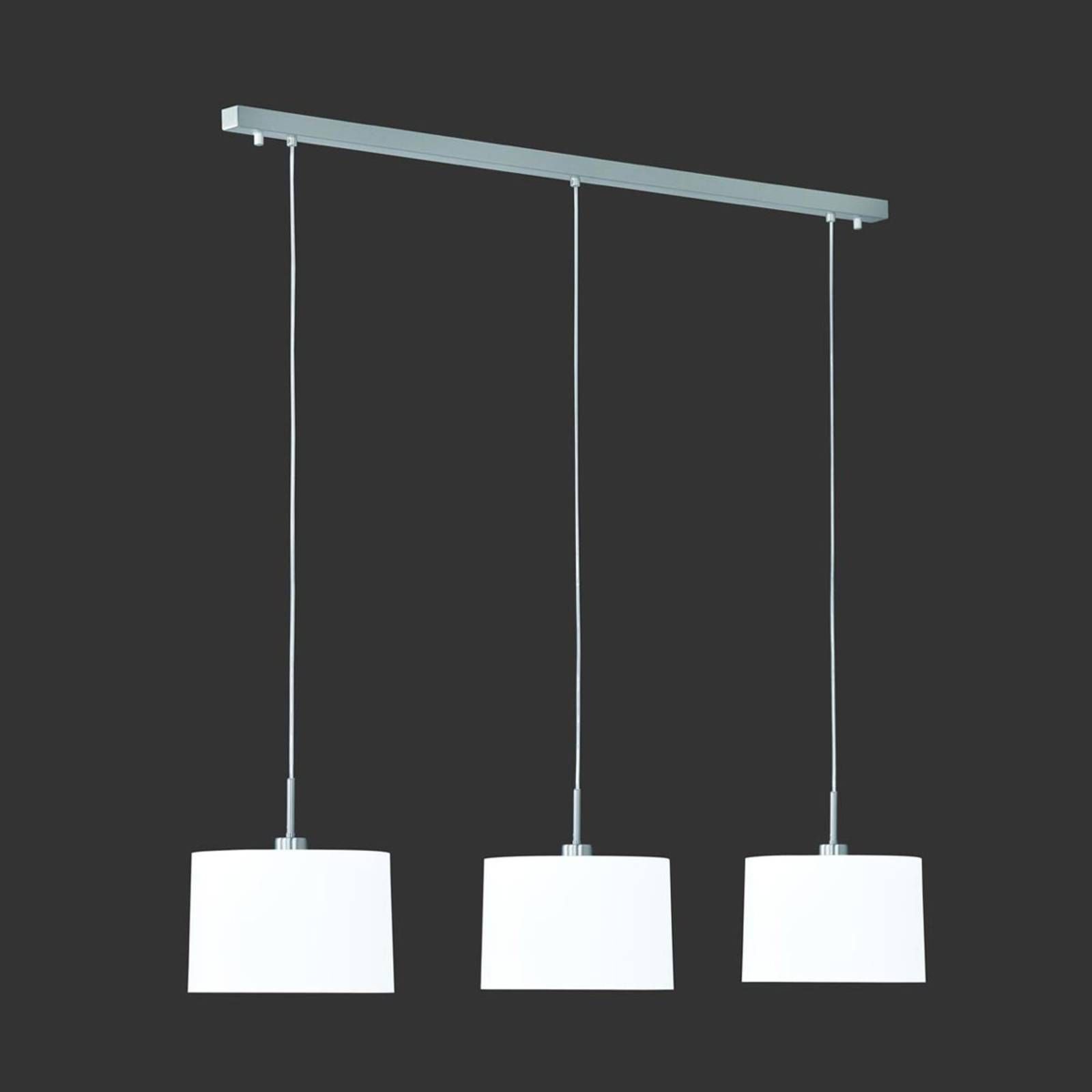 Hufnagel Závesná lampa Loop 3-pl. chinc biela, Obývacia izba / jedáleň, kov, chinc, E14, 46W, P: 110 cm