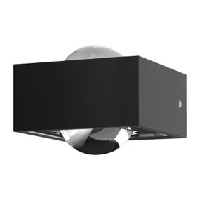 Top Light Nástenné LED Focus 100 šošovky číre, čierna/chróm, Obývacia izba / jedáleň, kov, sklo, 8W, L: 10 cm, K: 6.3cm