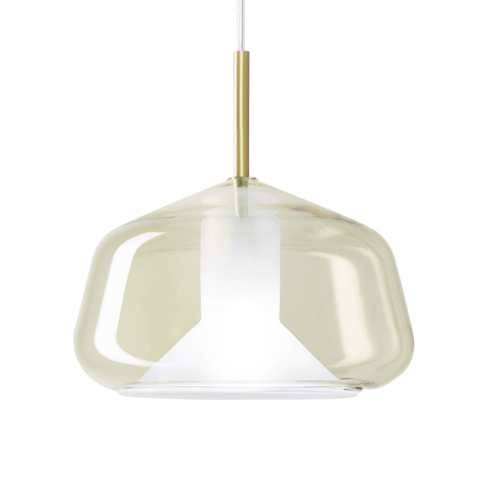 miloox by Sforzin Závesná lampa X-Ray cibuľovitý tvar, vo farbe medu, Obývacia izba / jedáleň, sklo, kov, G9, 40W