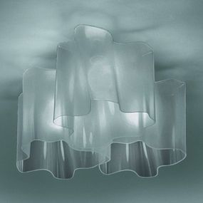 Artemide Stropné svietidlo Logico 120° 66x66 sivé, Obývacia izba / jedáleň, kov, sklo, E27, 116W, P: 66 cm, L: 66 cm, K: 35cm