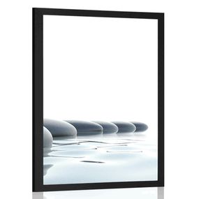 Plagát Zen kamene v rieke - 30x45 black