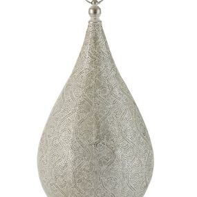 Biela kovová stolná lampička Oriental drop- Ø 31 * 60 cm