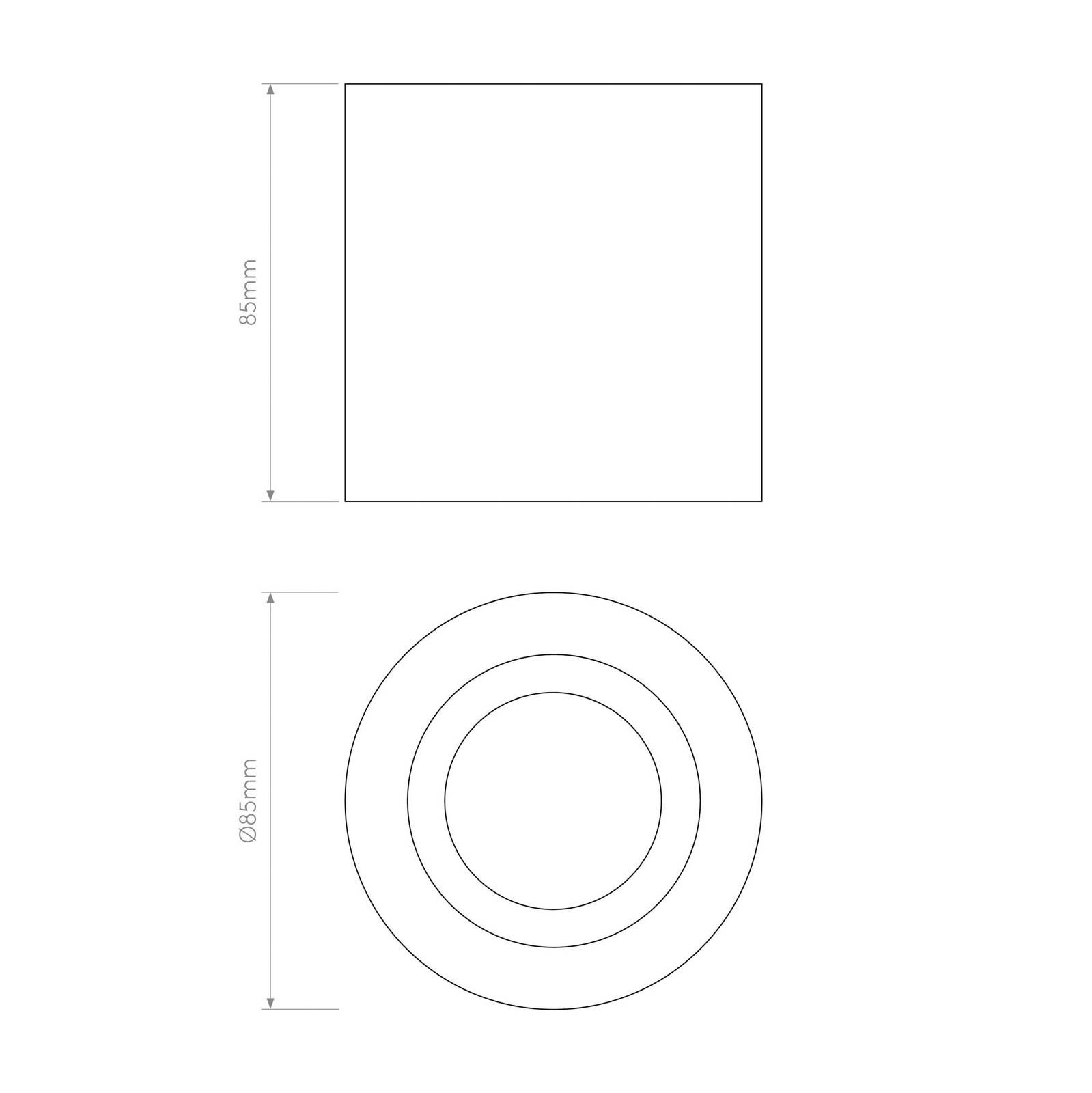 Astro Kos II stropné svetlo okrúhle 8, 5 cm, čierne, Obývacia izba / jedáleň, kov, hliník, GU10, 6W, K: 8.5cm