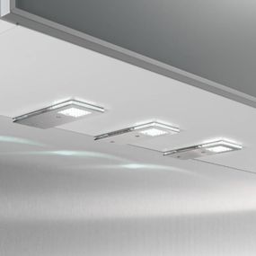 Evotec Praktické podhľadové LED svietidlo Flat I 3ks sada, Obývacia izba / jedáleň, brúsená ušľachtilá oceľ, plast, 6W, Energialuokka: E, P: 18.6 cm, L: 8 cm, K: 0.9cm