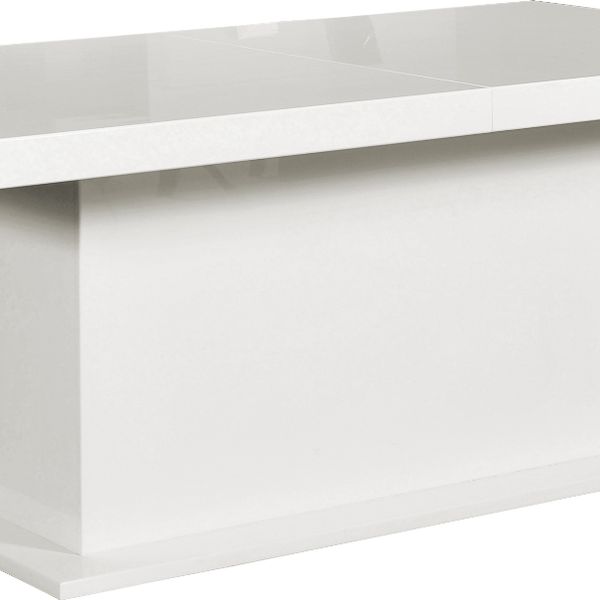 Rozkladací jedálenský stôl Kacper 160/240 - biely vysoký lesk