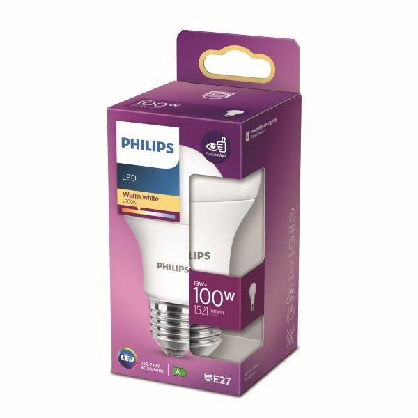 Philips 8718699769765 LED žiarovka 13W/100W 1521lm E27 2700K A60
