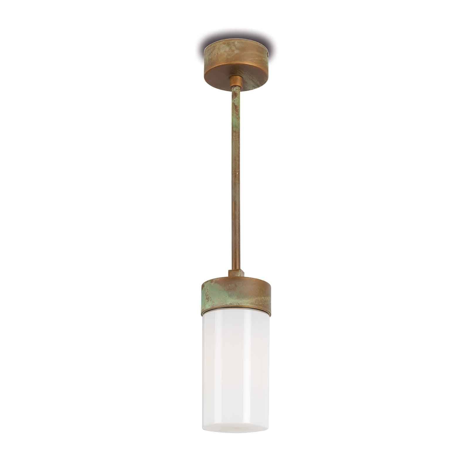 Moretti Luce Závesná lampa Silindar 3358 mosadz/opál, mosadz, sklo, E27, 52W