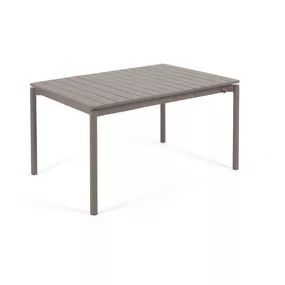 Hnedý hliníkový záhradný stôl Kave Home Zaltana, 140 x 90 cm