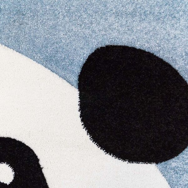 DomTextilu Detský modrý okrúhly koberec panda 41713-196987