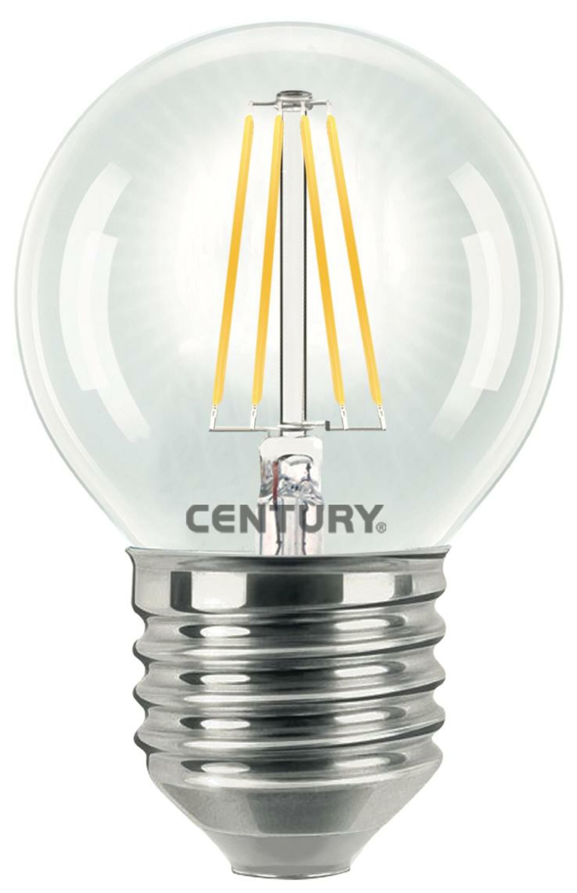 CENTURY LED FILAMENT MINI GLOBE ČIRÁ 6W E27 2700K 806Lm 360d 45x72mm IP20 CEN INH1G-062727