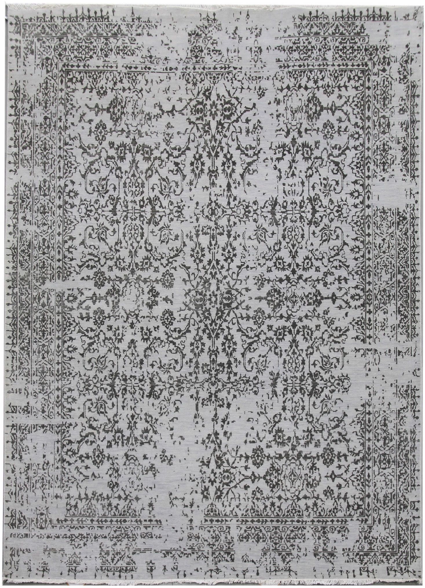 Diamond Carpets koberce Ručne viazaný kusový koberec Diamond DC-JK 1 silver / black - 275x365 cm