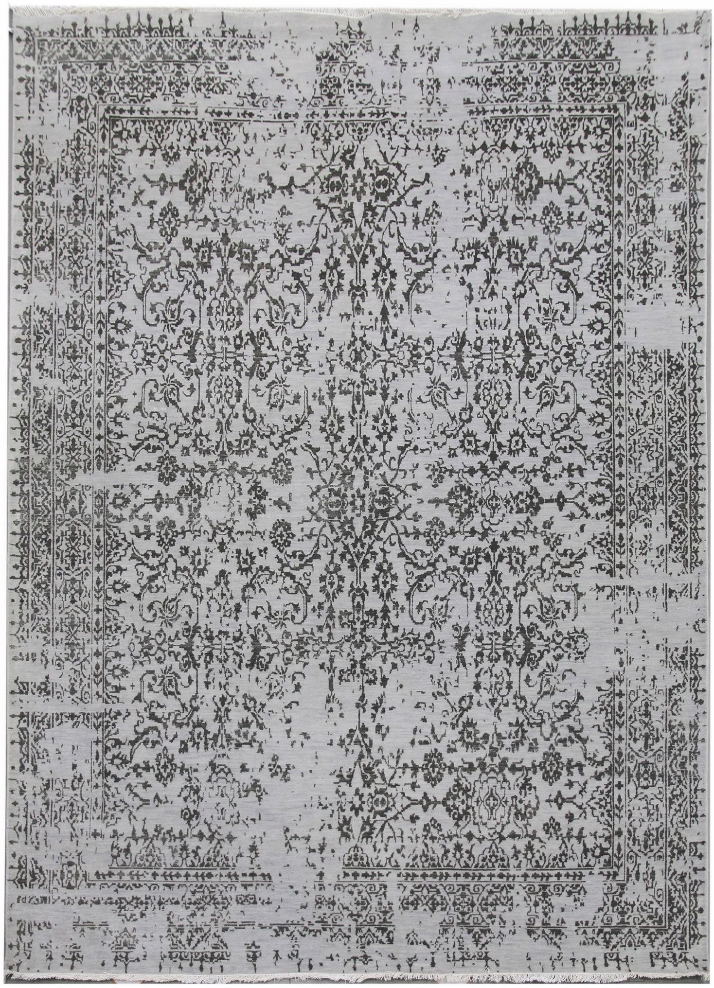 Diamond Carpets koberce Ručne viazaný kusový koberec Diamond DC-JK 1 silver / black - 245x305 cm