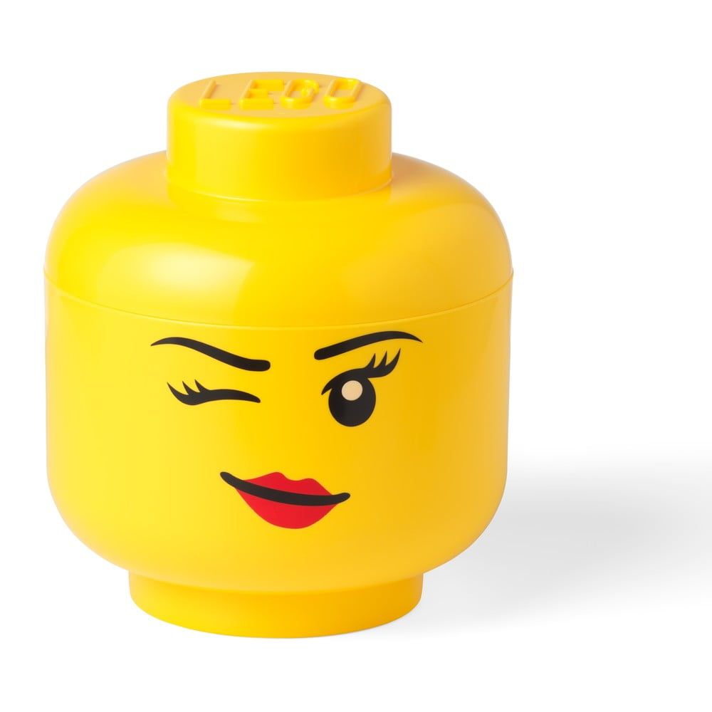 Žltý úložný box v tvare hlavy LEGO® Winky, ⌀ 24,2 cm