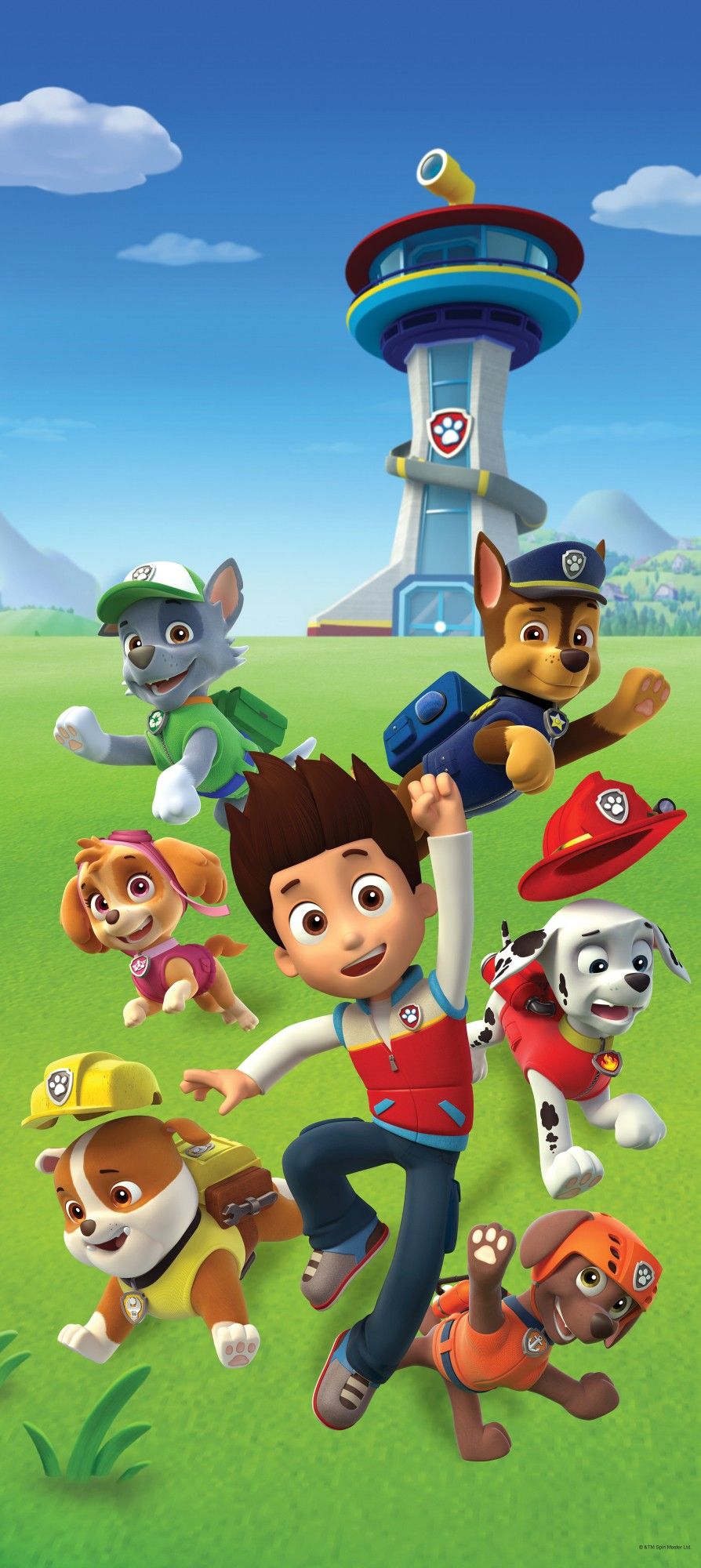 FTDN V 5486 Detská vliesová fototapeta dverná Paw Patrol, veľkosť 90 x 202 cm