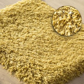 DomTextilu Žltý huňatý koberec do kúpelne 60X90 Šírka: 60 cm | Dĺžka: 90 cm 66847-240560