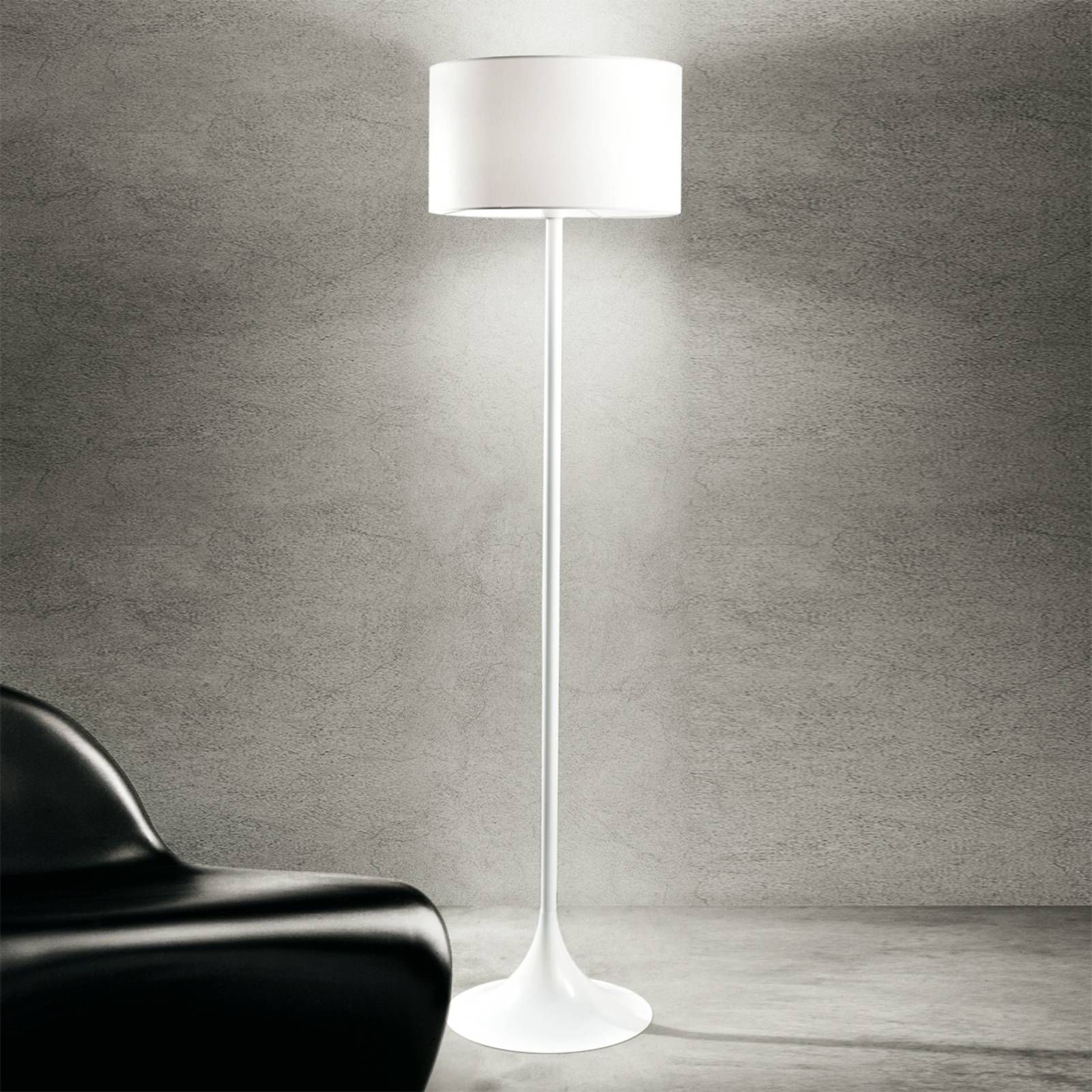 Lam Stojaca lampa Flute, Obývacia izba / jedáleň, látka, kov, E27, 150W, K: 175cm