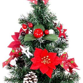Stromček MagicHome Vianoce, ozdobený, červený, 41 cm