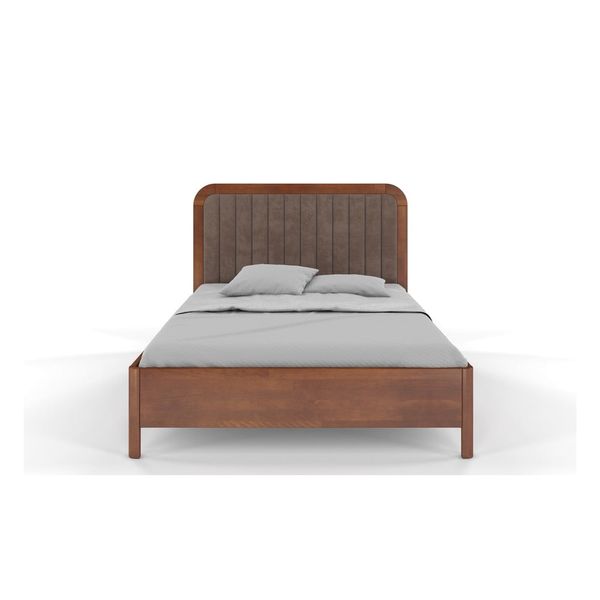 Karamelovohnedá dvojlôžková posteľ z bukového dreva Skandica Visby Modena, 140 x 200 cm