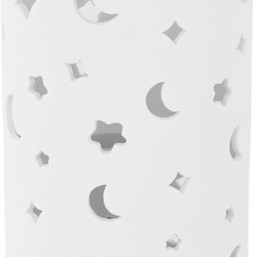 Kondela Keramická stolná lampa DANAR biela/vzor mesiac a hviezdy