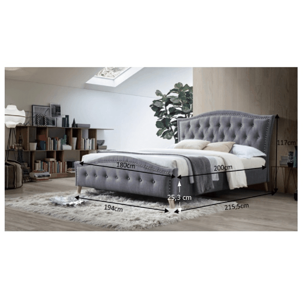 Kondela Manželská posteľ, sivá, 180x200, GIOVANA