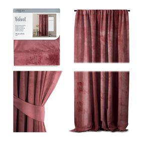 Záclona AmeliaHome Velvet 140x270 cm bordová