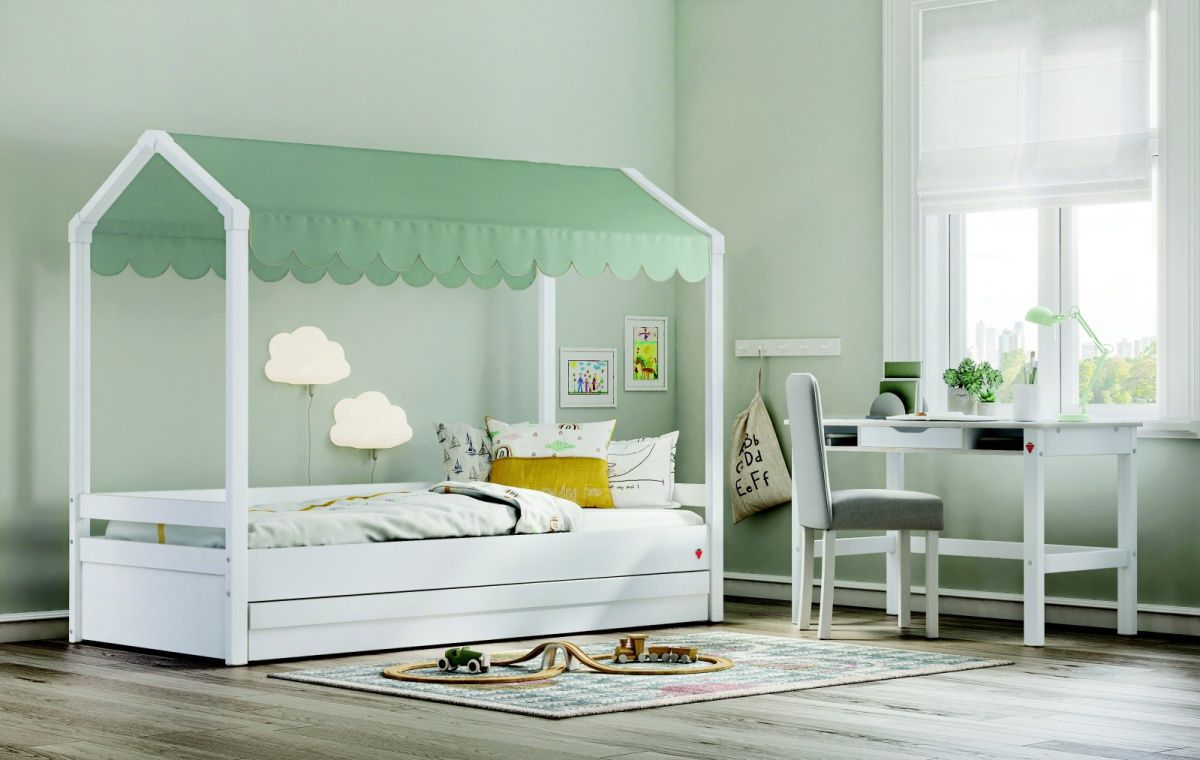 Domčeková posteľ so strieškou a úložným priestorom fairy ii -