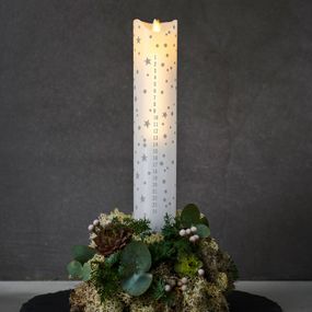 Sirius LED sviečka Sara Calendar biela/romantika V 29 cm, vosk, K: 29cm
